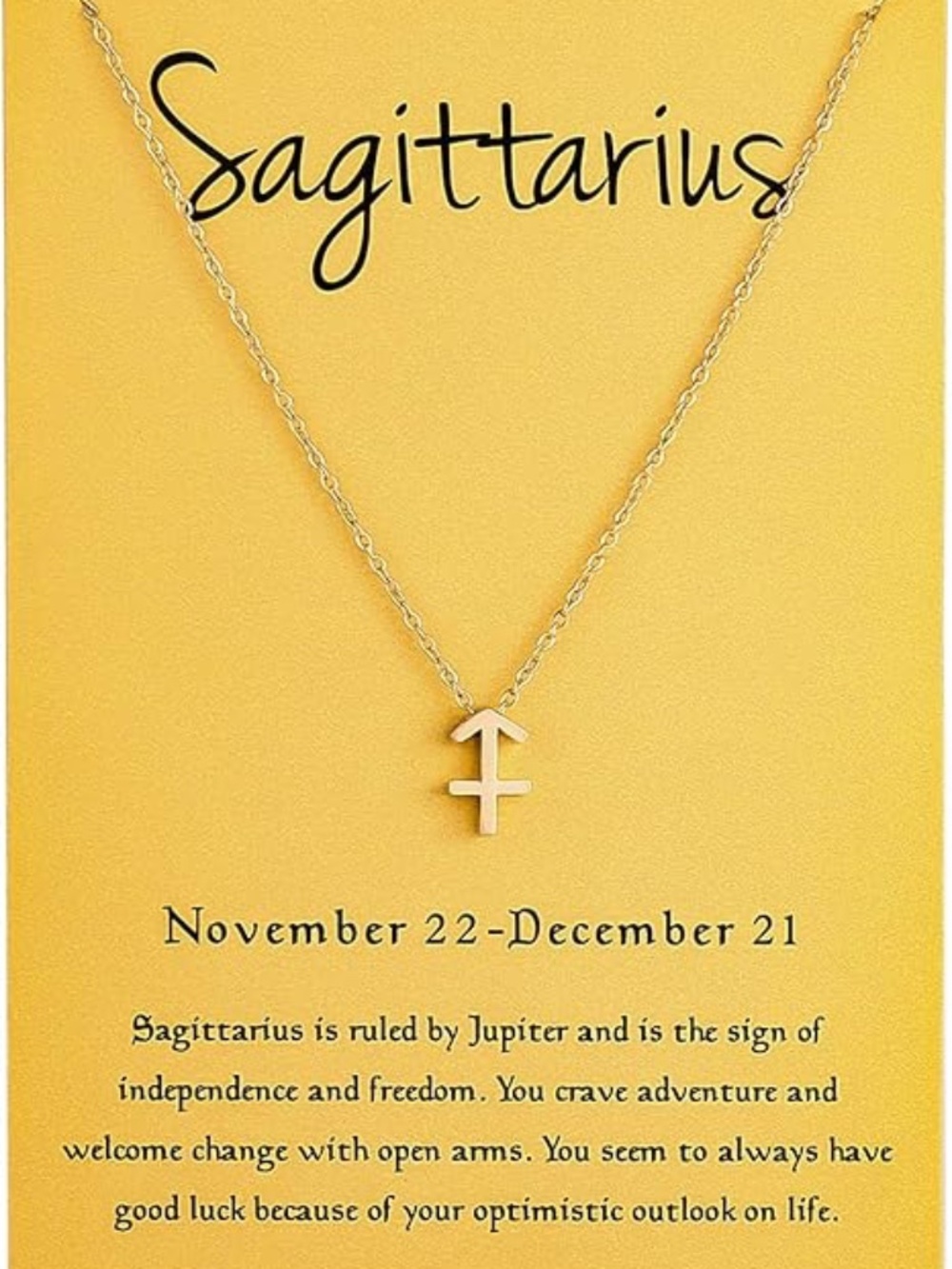 Sagittarius Zodiac Sign - Women's Gold Plated Necklace